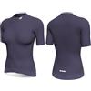 Wulibike Maglia da ciclismo da donna, a maniche corte, traspirante, ad asciugatura rapida ed elastica, leggera, con 3 tasche posteriori, UPF50+, per Gravel, MTB e pendolari, Viola profondo, L