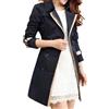 Goolecrimp Trench doppio Petto Primavera da Donna Classico Sottile Cappotto con Risvolto Colorblock Patchwork con Risvolto a Punti Giacca Sottile di Media Lunghezza con Cintura (Nero,XL)