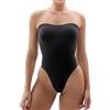 SHAPERX Body Contenitivo Modellante Senza Spalline Donna Intimo Guaina Contenitiva Perizoma Snellente Elegante Shapewear Bodysuit Shaper, UK-SZ5216-Black-S/M