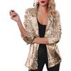 Generico Giacca Da Donna Con Paillette Con Risvolto Lucido Per Feste Giacca Autunno Elegante Risvolto Casual Leggero E Sottile Da Donna Con Paillettes Da Discoteca