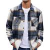 EUDOLAH Overshirt Uomo in Flanella a Quadri Vintage Manica Lunga con Collo Button Down Giacca Shirt Stile Urbano Casual