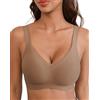 INNERSY Reggiseno da donna senza ferretto, senza cuciture, classico, da donna, bustino imbottito, morbido bralette, confezione da 1, 1 marrone., S