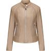 vittorio y Giacca Donna in Ecopelle Leggera con Cerniera e Tasche (IT, Testo, M, Regular, Regular, BEIGE)