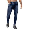 Generic Jeans skinny da uomo, super elasticizzati, a coste, jeans da uomo, pantaloni in denim, alla moda, slim fit, hip hop, pantaloni da uomo, chiusura lampo, jeans per feste, tempo libero, dritti, tinta