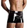 GREEFEI Boxer in Lattice Nero per Uomo,Pantaloncini a Vita Bassa,Mutandine Maschili Lingerie Abbigliamento in Gomma