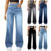 HOOUDO Jeans Donna Vita Alta Larghi Casual Jeans Wide Leg Donna Vintage Pantaloni in Denim Elasticizzato Comodi Baggy Denim Pantaloni Elasticizzati