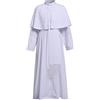 BLESSUME Sacerdote Tonaca Prete Soutane Romano Clero Robe con fascia Cincture vita(L, Soutane bianca con cintura)