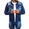 OHXSM Giacca da Uomo con Bottoni in Denim Giacca da Uomo di Design da Uomo Cappotto Stile Classico Vintage Giacca di Jeans alla Moda a Maniche Lunghe Giacca in Denim strappato Giacca Giacche Tinta Unita