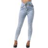 Elara Ladies Jeans Stretch Push Up Chunkyrayan JS999-2 Hellblau-48 (4XL)