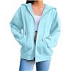 Generico Felpa Donna Zip Oversize con Cappuccio Casual Morbida Tasche | Oversize Fit, Full Zip Design, Soft Comfort, Hooded Style, Practical Pockets