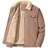 Zanisouta Giacca in pile da uomo, per il tempo libero, invernale, per le mezze stagioni, vestibilità larga, comoda, leggera, in pile Sherpa, casual, militare, con colletto alto, parka invernale
