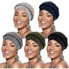 DRESHOW Donna Africane Turbante Pre-Legato Doppio Copricapo a treccia Testa Avvolge Cappello Boho Turbante Chemio Cap Elastico Annodato Berretto