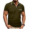 PRIVIMIX Polo Uomo Maniche Corta Tshirt Golf Magliette Collo a V Maglia con Tasca, Verde, L