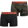 Superdry Boxer da uomo Double Pack, Nero/Atletico Grigio Alimentatore, M
