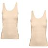 JADEA Offerta 2 Pezzi Canotta Donna in Cotone Elasticizzato, Canotta Donna Spalla Larga, Camiciola Multipack 80234182 (2 Pezzi Cipria, L)