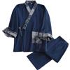OWLONLINE Completo pigiama kimono giapponese da uomo taglie forti (taglia XL, A)