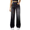 HOOUDO Jeans Wide Leg Donna,Vintage Pantaloni in Denim Elasticizzato Comodi Baggy Denim Pantaloni a Vita Alta Sciolti Diritti Jeans Leopardati Donna