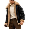 EsukAr Giacca da Aviatore da Uomo in Montone Pelle E Bomber Volante,Nero,XL