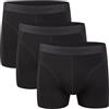 HUNTER&HAWKS URBAN TAILORED Hunter&Hawks - Confezione da 3 Boxer in bambù, Morbidi antibatterici, Traspiranti e asciutti, Pantaloni Anti sfregamento, Nero, Blu, Confezione Multipla, Nero, M