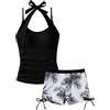 Happy Cherry Costume da Bagno 2 Pezzi Ragazza Adolescente Tankini con Bretelle Regolabili e Shorty Motivo Stampato Completo Spiaggia Piscina 7-16 Anni