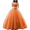 Fuomomo Abito da Cenerentola Abito da Ballo Abito da Principessa Abito Cosplay Via dalla Spalla Abito da Ballo in Tulle Abiti Quinceanera Vestito con Farfalla