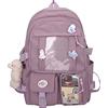 EVEOUT Zainetti per bambini con simpatica targhetta e spilla nylon grande Borse a zainetto Zaini Casual per ragazze Donna adolescenti zainetto multitasche