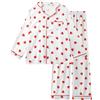 Cheerful Mario Satino Pigiami Due Pezzi per Bambina Maniche Lunghe Pyjamas Ragazza Sottile e Liscia Come la Seta Fragola 8-9 Anni