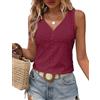 DUOEASE Canotta Donna Nero Scollo a V Top Donna Elegante Traspirante Basic T Shirt Donna Senza Maniche