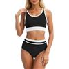 Generico Costumi Da Bagno Donna Mare Curvy Costume Due Pezzi Vita Alta Tankini Abiti 2 Bikini Push Up a Fascia Contenitivo Per Seno Grande No Segno Abbronzatura Taglie Forti Brasiliana Imbottito Donne XL
