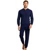 Il Granchio Pigiama Uomo Invernale in Caldo Jacquard - Pigiama Uomo Felpato - Pigiama Uomo Invernale Felpato Effetto Lana (2078 Blu, XL)