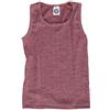 Cosilana - Canottiera per bambini, 45% cotone biologico, 35% lana da allevamento biologico controllato, 20% seta, Rosso vino mélange, 128 cm