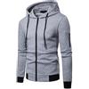 Fulidngzg Felpa Bianca Uomo Elegante Slim Fit con Zip Felpa con Zip Termica Comoda Top vestibilità Aderente Sportivo Felpa Zip Tinta Unita con Cappuccio Maniche Lunghe Cotone