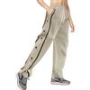 Generic Pantaloni Tuta con Bottone a Pressione Laterale da Donna, Pantaloni Tuta con Bottoni Laterali Aperti, per Sport, Tempo Libero, Pantaloni di Grandi Dimensioni, Tinta Unita con Tasca in Casual