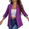 Tomwell Donna Blazer Maniche Lunghe con Bottoni Aperto Davanti Colletto Cappotto Elegante Business Blazer Top OL Giacca Slim Fit Bavero Giacca da Ufficio Cardigan Casual C Viola XS