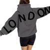pdodo Felpa con cappuccio oversize da donna, maglione invernale Y2K, in pile termico con cappuccio, oversize, con stampa posteriore, a maniche lunghe, con tasche