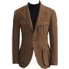Lacoac Uomo Tweed Cappotto da Abito Blazer Monopetto con Bottoni per Il Business Homecoming