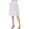 BEAUTELICATE Sottogonna Donna 100% Cotone Lunga Corto Mezza Gonna Sottoveste a Gonna Antistatico Vita Elastica Lingerie (Bianco - 60cm, L)