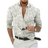 Oanviso Camicie Casual da Uomo Manica Lunga Camicia Hawaiana con Bottoni Funky Stampa Floreale Camicia Elegante Estiva Blouse Moda Camicie per Mare Spiaggia Vacanza A 03 M