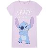 Disney Stitch I Hate Mornings - Camicia da notte da donna in cotone, rosa, 10-12