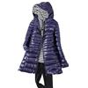 ORANDESIGNE Piumino Leggero Donna con Cappuccio Puffer Jacket Leggeri Giacca Cappotto Lungo Giubbino Down Jacket Piumino Leggero Caldo Giacche Trapuntato Slim Piumini Invernale B Marina XXL