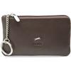JAGUAR - Portachiavi Uomo, Portachiavi in Pelle Vera Dotato di 2 Cerniere per Riporre Vari Oggetti, Astuccio Borsellino 14x7,5x1cm Arriva in Scatola Firmata Adatta per Regali - Castano