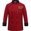 Dobraya Cappotti Da Cuoco Personalizzati Unisex Giacca Da Cuoco Personalizzata Con Grembiule Manica Lunga Uniforme Da Cuoco Da Cucina per Uomo Set Giacche Ricamate