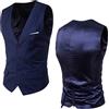 ORANDESIGNE Gilet da Abito da Uomo Scozzese Formale da Cerimonia Nuziale Gilet da Abito Panciotto Elegante Casual Moda Smanicato Scollo a V Matrimonio Formale Lavoro Cerimoni A Blu Navy S
