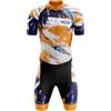 VOXCAUTQ Tuta da Triathlon a Maniche Corte da Uomo,Maglia da ciclismo da uomo manica corta Estivo Set,Body Ciclismo Uomo with Gel Pad per Nuoto/Corsa/Ciclismo