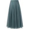 shownicer Gonna Donna Elegante Elastica A-Linea a Strati Abito Lungo a Pieghe in Tulle Motivo Floreale Gonne Midi in Pizzo a Vita Alta Orlo alla Caviglia Casual A Blu Lake M