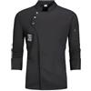RenDiuJups Giacca da Chef Professionale - Divisa Cucina e Uniforme Ristorante per Cuochi/Camerieri, Giacca Lavoro Gastronomico Anti-Macchia con Bottoni, Camice Cucina Traspirante(Black Long Sleeve,M)