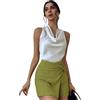 Generico Bluse E Camicie da Donna,Top in Raso di Seta con Scollo A V E Lacci sul Retro per Le Donne, Camicie da Sera Eleganti E Casual Senza Maniche, per Feste, San Valentino, Bianco M