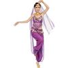 Astage Donna Ballo Veste Imposta Scollo Indiani Orecchini Harem Pantaloni Sportivi Viola
