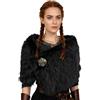 keland Collo Pelliccia Sintetica Copri Spalle Coprispalle Stola Costume Vichinga Donna (Nero)