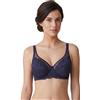 Selene, Reggiseno Contenitivo Donna in Pizzo, con Ferretto e Senza Imbottitura, Collezione Mariluz, Colore Blu, Taglia 4D